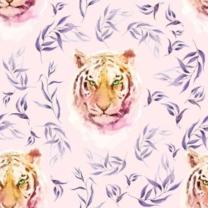 8" Boho Lilac Tiger and Branches - Pink