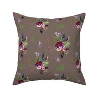 8" Boho Lilac Tiger Florals - Tan