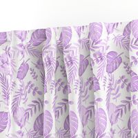 Leafy pattern pastel purple on white