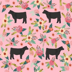 steer floral fabric - simple layout - pink