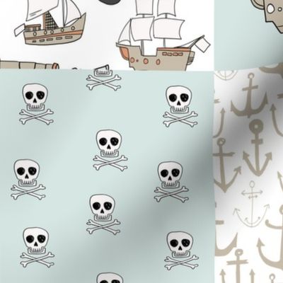 pirates wholecloth pirate quilt fabric nursery