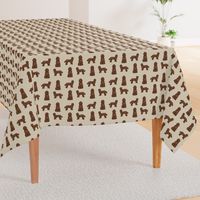 labradoodle dog fabric - chocolate labradoodles design - tan