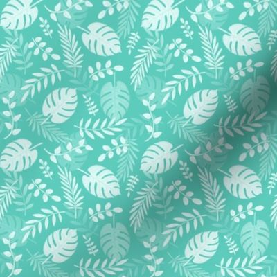 Leafy pattern pastel aqua