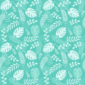 Leafy pattern pastel aqua