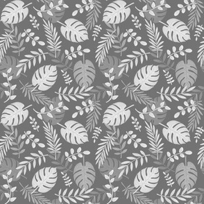 Leafy pattern dark grey