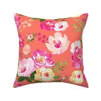 Big Floral Melon - Coral Floral