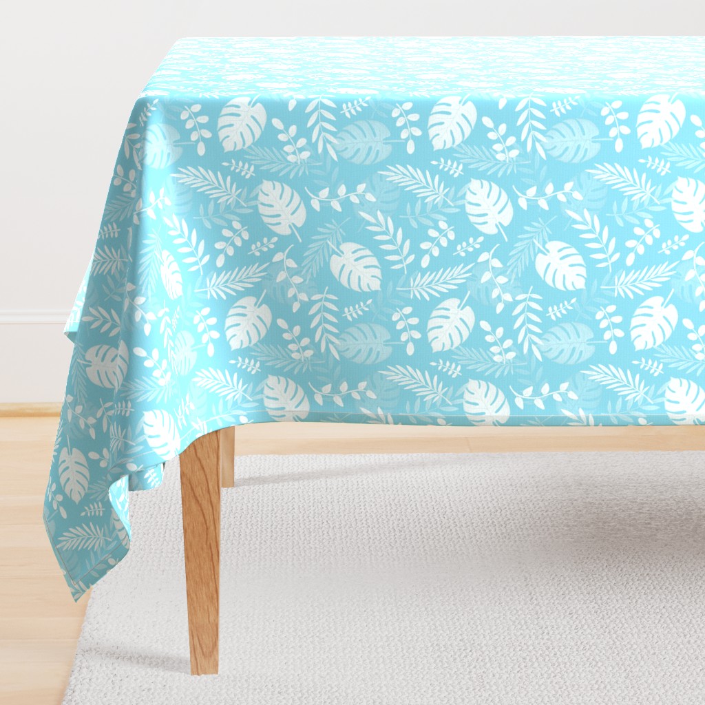 Leafy pattern pastel light blue