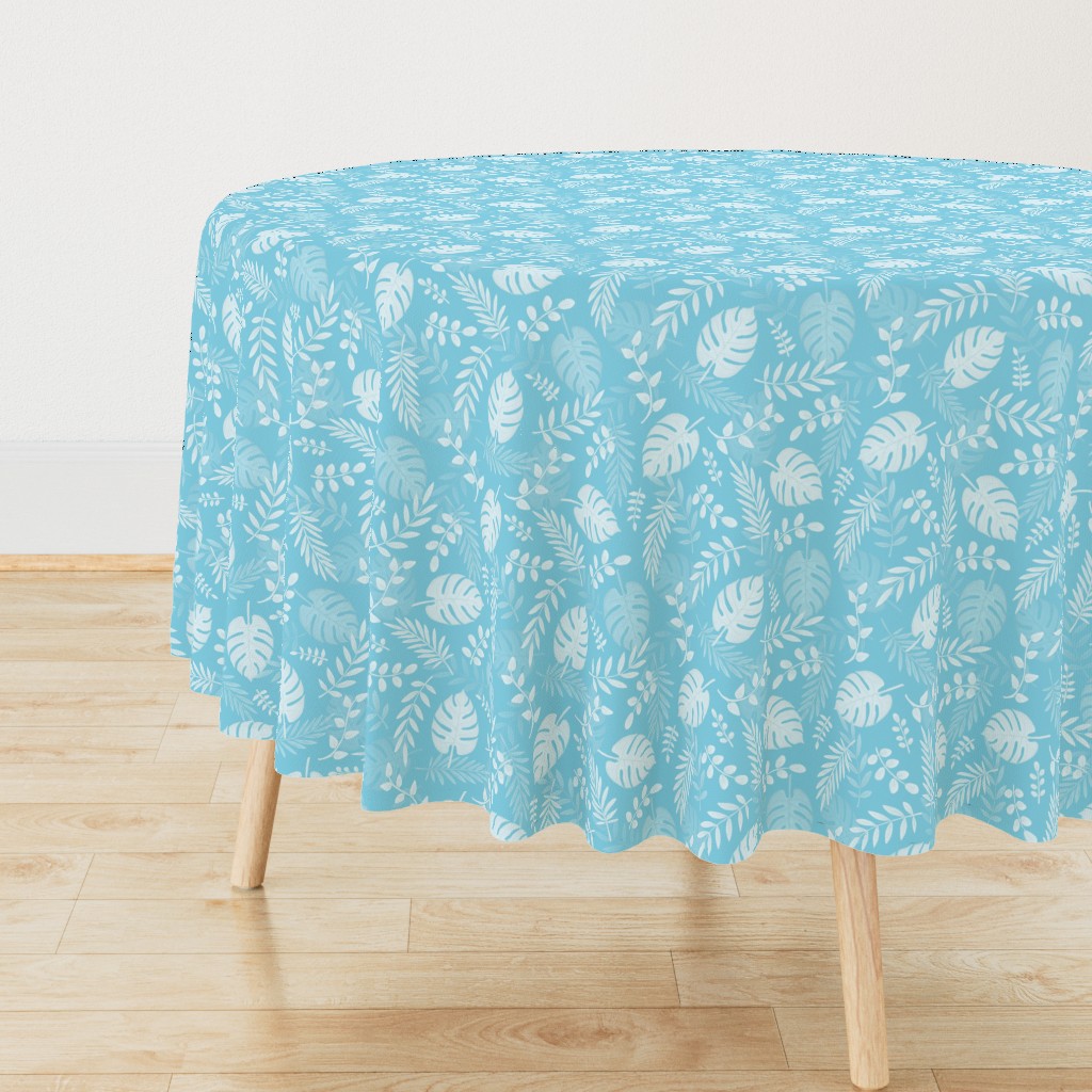 Leafy pattern pastel light blue