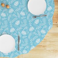 Leafy pattern pastel light blue