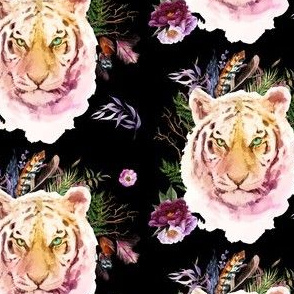 4" Boho Lilac Tiger - Black