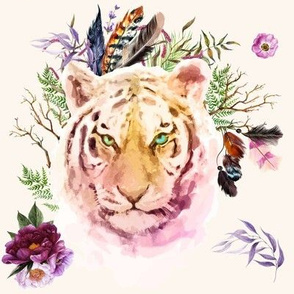 8" Boho Lilac Tiger - Ivory