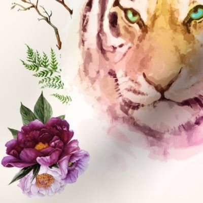 14" Boho Lilac Tiger - Ivory