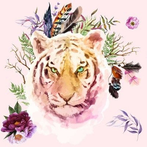 8" Boho Lilac Tiger - Pink