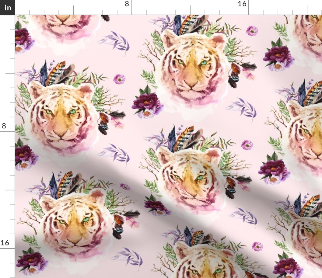 8" Boho Lilac Tiger - Pink