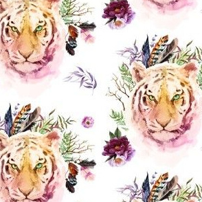 4" Boho Lilac Tiger - White