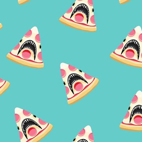pizza shark (pink pepperoni)  - aqua