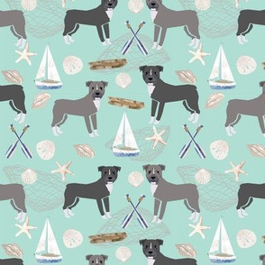 pitbull coastal themed dog breed pet fabric mint