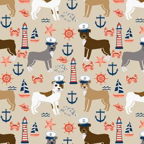 pitbull nautical dog breed fabric
