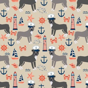 pitbull nautical dog breed fabric tan