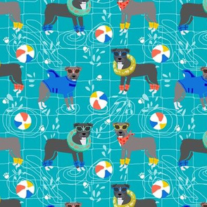pitbull pool party summer sun dog breed fabrics 