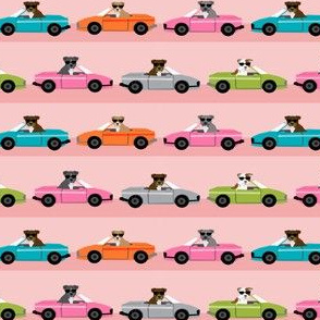 pitbull sports car dog breed fabric pet lover pure breeds pink