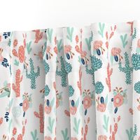 cactus flowers florals mint coral navy floral girls flower cacti cute cactus