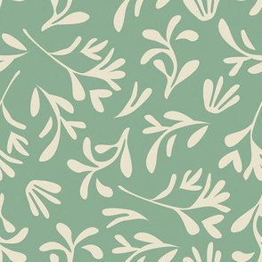  Simple leaf [green - light beige]