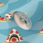 pizza shark - swimming  light blue