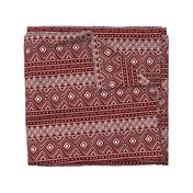 Ornate Mud Cloth - Maroon // Large 