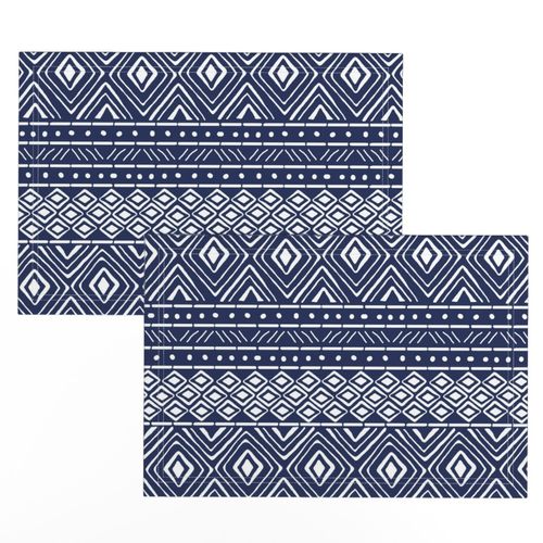 Ornate Mud Cloth - Navy // Large