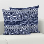 Ornate Mud Cloth - Navy // Large