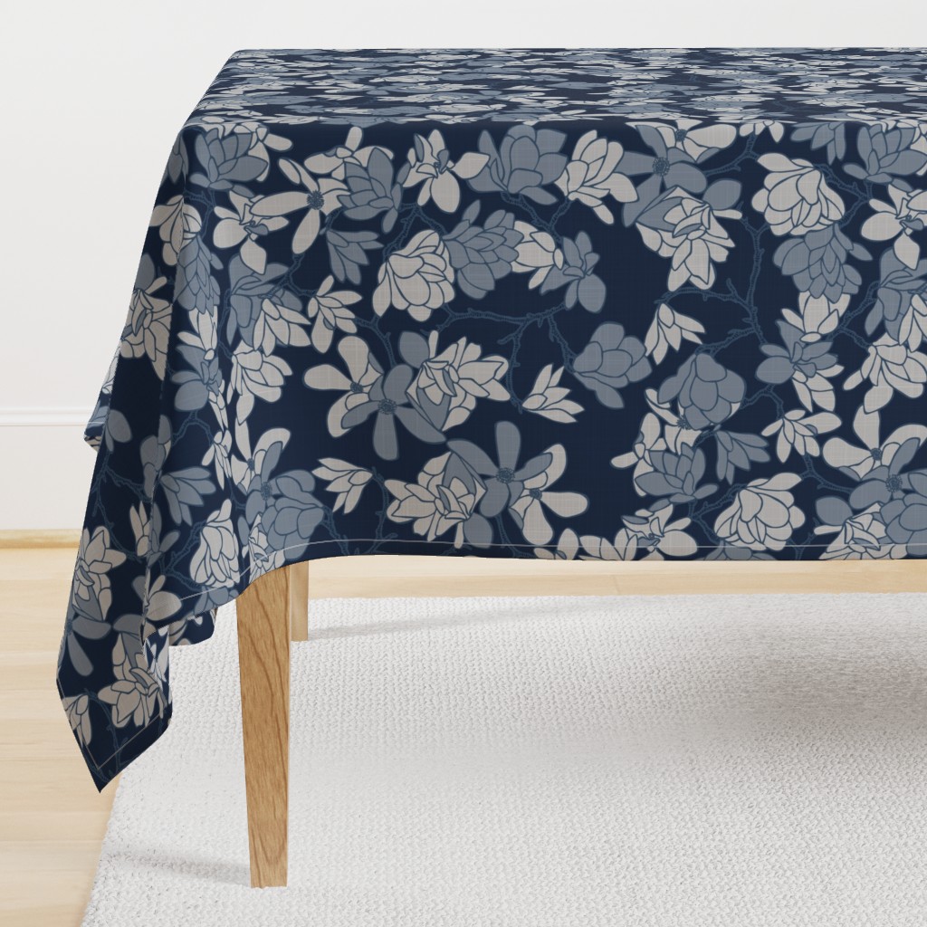 Magnolia Story Branches_Indigo Linen