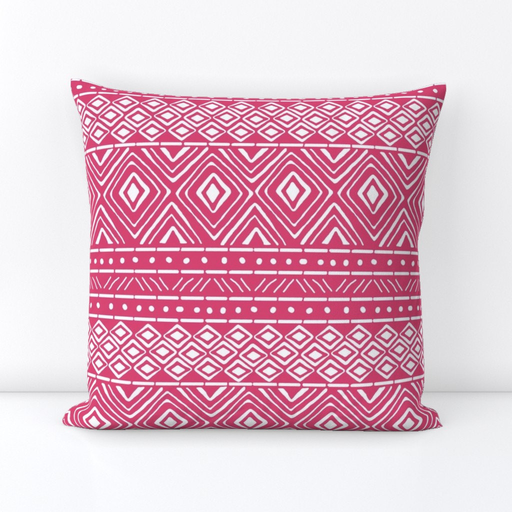 Ornate Mud Cloth - Pink // Large