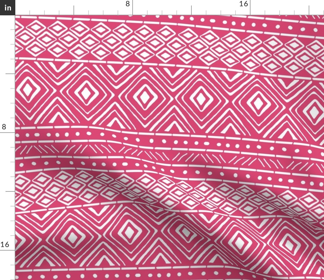 Ornate Mud Cloth - Pink // Large