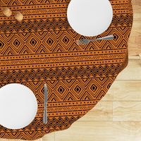 Ornate Mud Cloth - Orange // Large