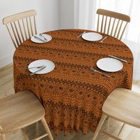 Ornate Mud Cloth - Orange // Large