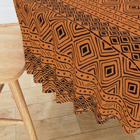 Ornate Mud Cloth - Orange // Large