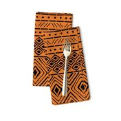 Ornate Mud Cloth - Orange // Large