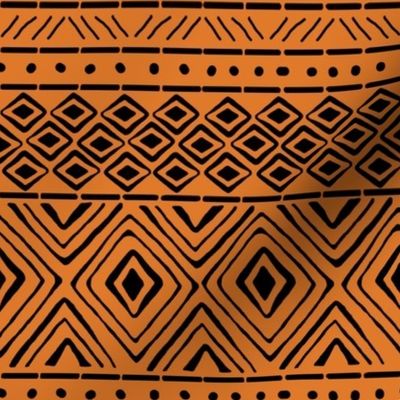 Ornate Mud Cloth - Orange // Small