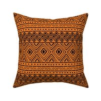 Ornate Mud Cloth - Orange // Small