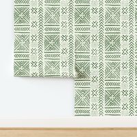 Line Mud Cloth // Emerald & Ivory // Large