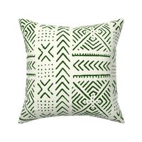 Line Mud Cloth // Emerald & Ivory // Large