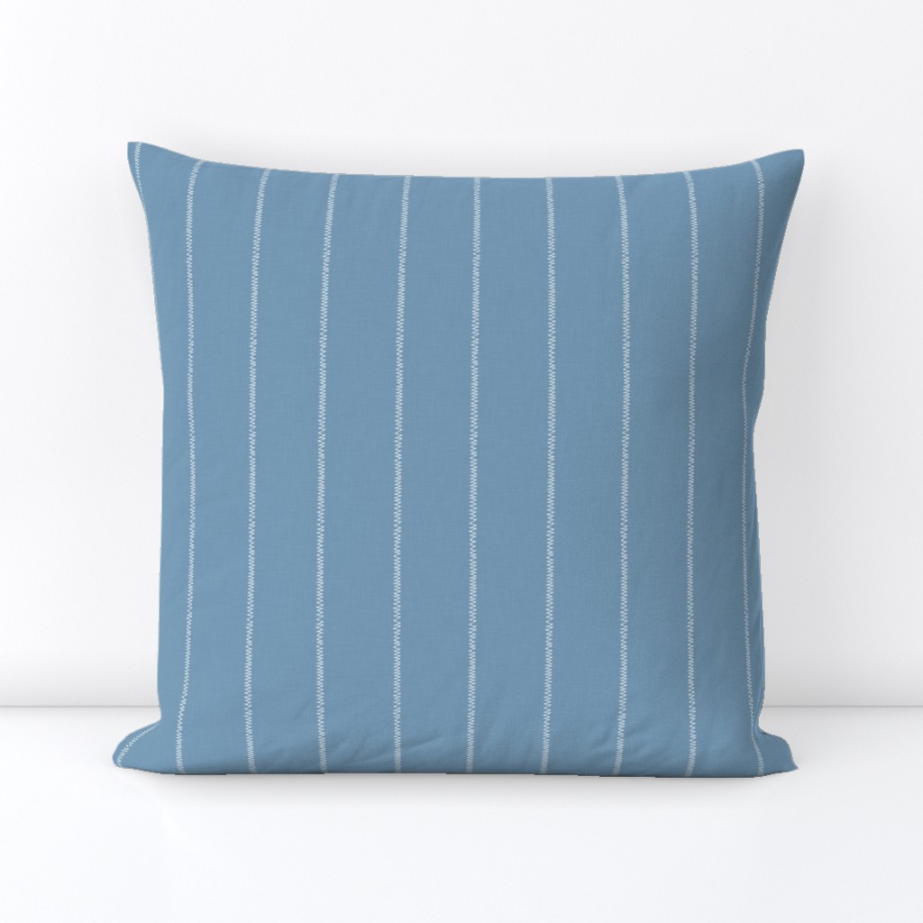 French Blue Linen Stripe