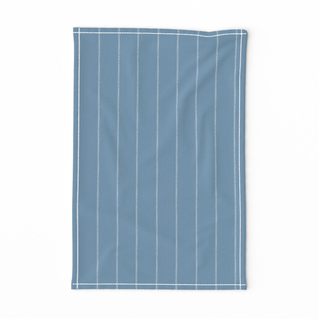 French Blue Linen Stripe