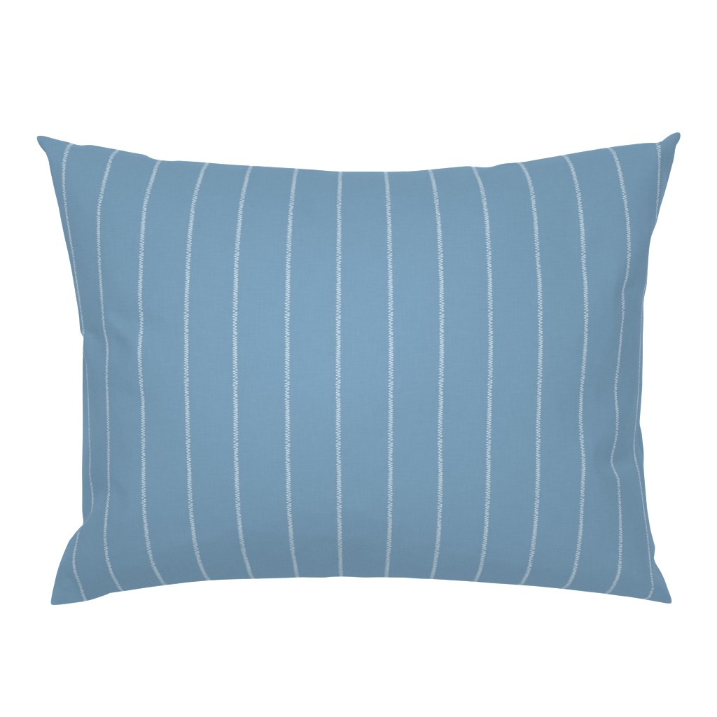 French Blue Linen Stripe