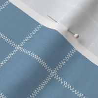 French Blue Linen Check