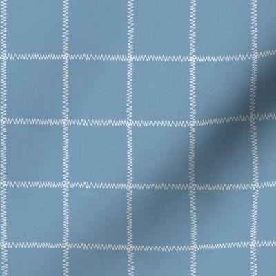 French Blue Linen Check