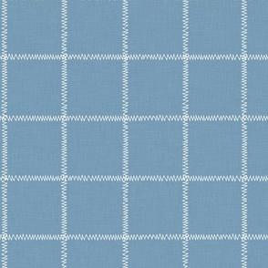 French Blue Linen Check