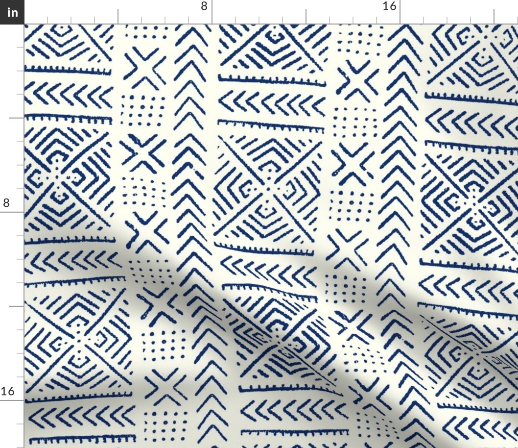 Line Mud Cloth // Navy & Ivory // Small