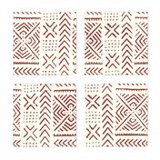 Line Mud Cloth // Maroon & Ivory // Large